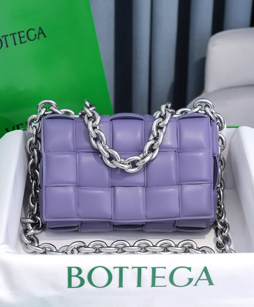 Bottega Veneta Chain Cassette Crossbody Bag Lambskin Purple